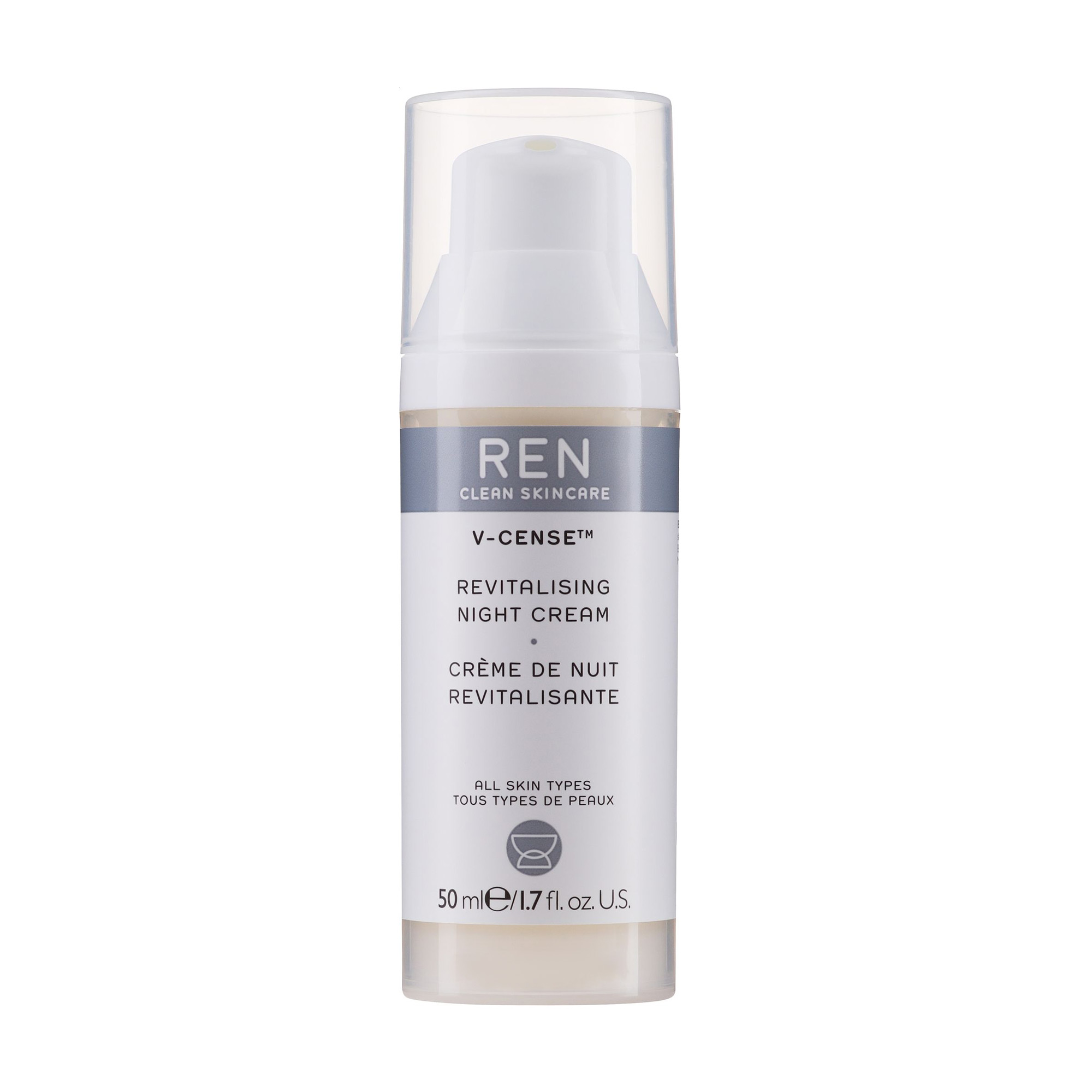 Відновлювальний нічний крем для обличчя REN Clean Skincare V-Cense Revitalising Night Cream, 50 мл